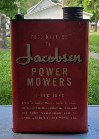 Vintage Jacobsen Power Mowers 1 Gallon Gasoline Can W/ Flexible Spout