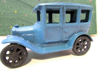 1920s Arcade Mfg Cast Iron Ford Model W Center Door Cast Iron Blue Sedan 5 "