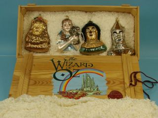 Polonaise Kurt Adler Wizard Of Oz 4 Pc Crate Dorothy Lion Tin Man & Scarecrow