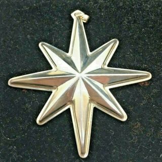 1976 Reed & Barton Sterling Silver Christmas Star Ornament With Blue Felt Pouch