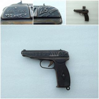 Vintage Ussr Soviet Russian Metal Toy Gun Pistol Makarov