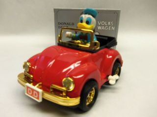 1983 Masudaya Donald Duck Volkswagen Tin Toy Wind - Up Toy