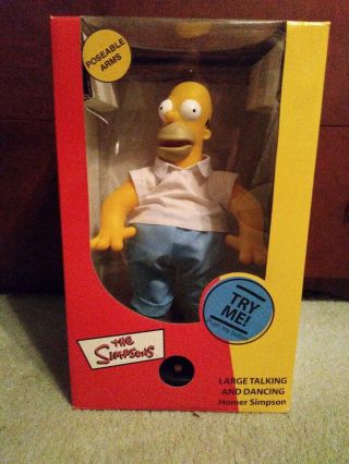 The Simpsons - Large Talking & Dancing Homer Simpson - 2002 Fox Gemmy Nib
