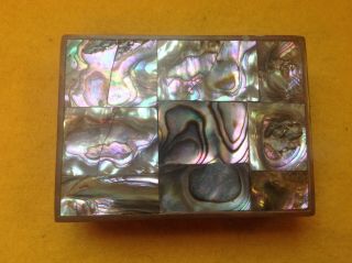Hand Made Abalone And Brass Jewelry/trinket Box Lined With Wood