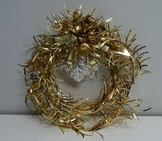 Vintage Christmas Retro Tinsel / Mercury Glass Wreath Decoration 1970 