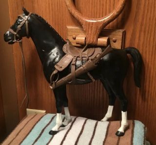 Vintage Marx Johnny West Sam Cobra Black Thunderbolt Horse W/ Saddle & Rifle