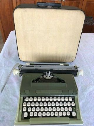 Vintage Sears Newport Portable Typewriter 5208075,  Green With Case.