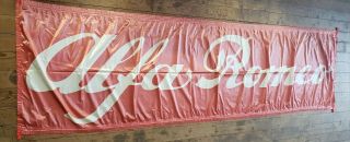 Vintage Alfa Romeo Car Garage 9 Ft.  Banner,  Red And White Cloth Banner