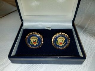 Vintage Presidential Great Seal Of The United States Cufflinks Gold Tone