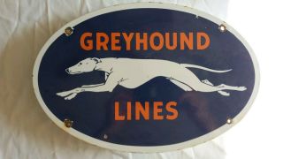 Vintage Greyhound Bus Lines Porcelain Advertising Sign