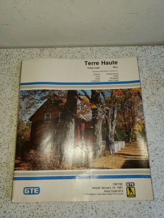 1981 - 1982 Terre Haute Phone Book / Yellow Pages Terre Haute,  Ind.