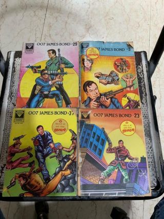 4 Old Vintage James Bond 007 Indian Comics From India 1984