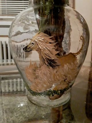 Handpainted Afghan Hound Vase - Barbara Wood Originals " Paws4vets "