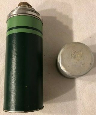 Vintage Montgomery Ward Thermos Bottle - Green Pattern - 13 Inch