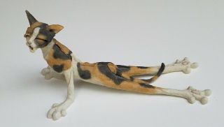 Vtg A Breed Apart Country Artists " Pickles " Stretching Calico Cat Figurine 14 " L