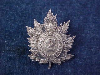Orig Ww2 Officers Collar Badge " Qor " Queens Own Rifles Of Canada