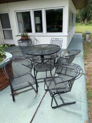 Vintage Woodard Wrought Iron Table & Chairs