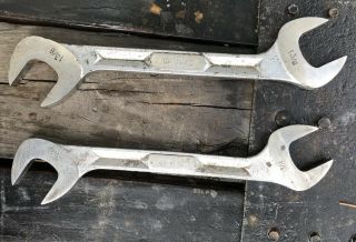 Vintage Snap On Tools 1 - 1/4 " And 1 3/8”four Way Angle Head Open End Wrench
