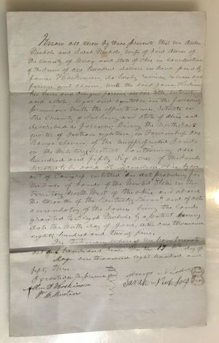 1853 Document,  Quit Claim,  Knox County Ohio