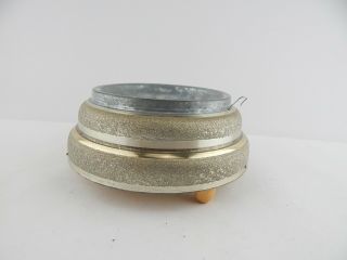 Vintage Metal Powder Music Box Plays Tune No Lid - Base Only S/H 3