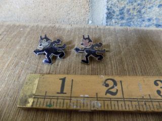 2 Felix The Cat Silver Toy Badge Brooch Pin Back C1920s