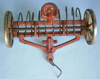 Painted Cast Iron Hay Rake By Arcade Mfg.  Co.  From C.  1940