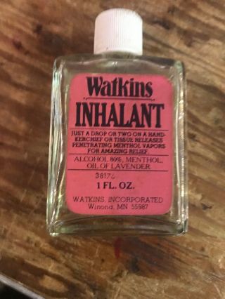 Vintage Watkins Inhalant J.  R.  Watkins Co.  Medicine Bottle