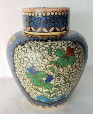 Antique Rare Kinkozan Meiji Totai Shippo Cloisonne Ginger Jar Japanese Ceramic