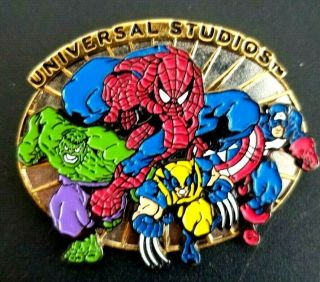 Universal Studios Marvel Pin Spider - Man Hulk Captain America Wolverine