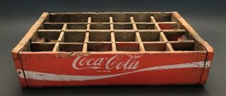 Coca - Cola Vintage Wooden 24 - Bottle Soda Pop Crate Carrier Box W/dividers