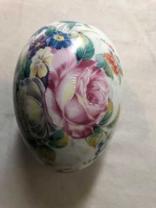 Authentic Limoges - Porcelain Hand Painted Egg Shaped Trinket Box.