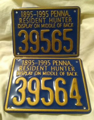 Sample Test Prototype Metal 1895 - 1995 Pa Pennsylvania Hunting License Consec