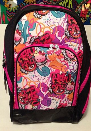 Sanrio Hello Kitty Graffiti Full Size Backpack Higher End Quality Urban 2012 Nwt