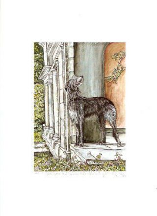 Deerhound Limited Edition Print By Uk Artist Elle Wilson Such Gifts That Heaven
