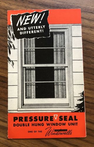 Andersen Windowwalls Double Hung Window Unit Pressure Seal Vintage Brochure