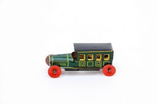 Vintage German Limousine Bus & Garage Tin Penny Toy Distler Meier CKO 2