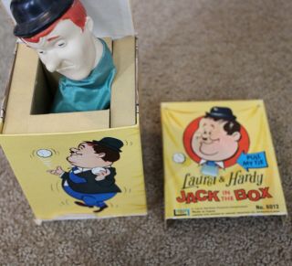 Vintage 1960s Laurel And Hardy Jack In The Box Lakeside Toys 8012 & Larry Harmon