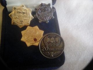 Vintage Umw 20,  40,  50,  & 60 Year Service Award Pins