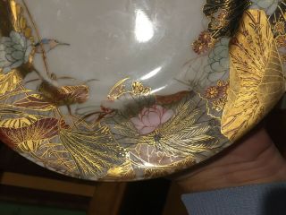 Fabulous Asian Porcelain Plate - Hand Painted And Mark Within A Fan Cartouche