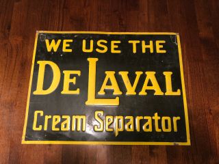 Vtg De Laval Cream Separator Sign Metal Tin Old Feed Seed Dairy Cow