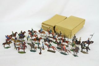 37 Vintage Tin Flats Zinnfiguren Scholtz Lead War Soldiers German Horse Folk Art