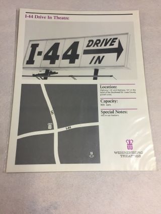 Drive In Theater Flyer.  I - 44 Drive In Theaters St.  Louis,  Mo.
