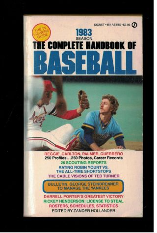 1983 Soft Cover Book The Complete Handbook Of Baseball Robin Yount Cover