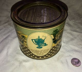 VINTAGE 1930 ' S ACME BRAND COFFEE TIN “Steel Cut” Emb.  Lid American Stores Phila 3