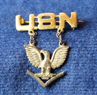 Wwii Us Navy Usn 3rd Class Petty Officer Sterling Dangle Sweetheart Pin 1920