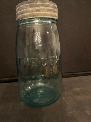 Vintage Gem Mason Jar With 10 And Glass Top