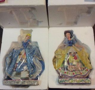 2 Disney Traditions Jim Shore Figurines Cinderella & Snow White IOB P/O VG cond 3