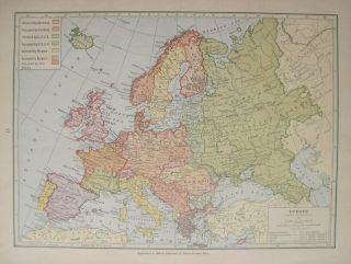 1942 Russo - German War Map Europe Annexed & Occupied Nations Poland Hungary Ww2