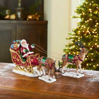 Tabletop Santa With Sleigh & Reindeer