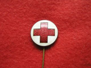 824.  A Red Cross Enameled Stick Pin - Lovely